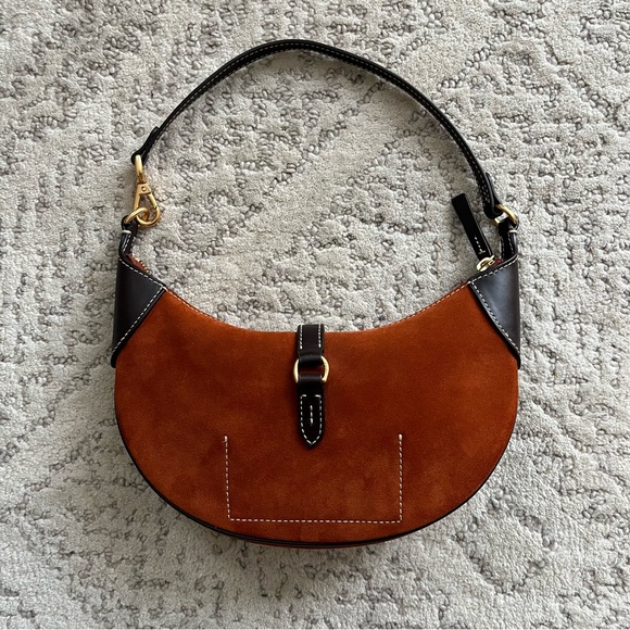 Like New - Ralph Lauren Suede Polo ID Mini Bag in Rust + Chocolate - Picture 4 of 9